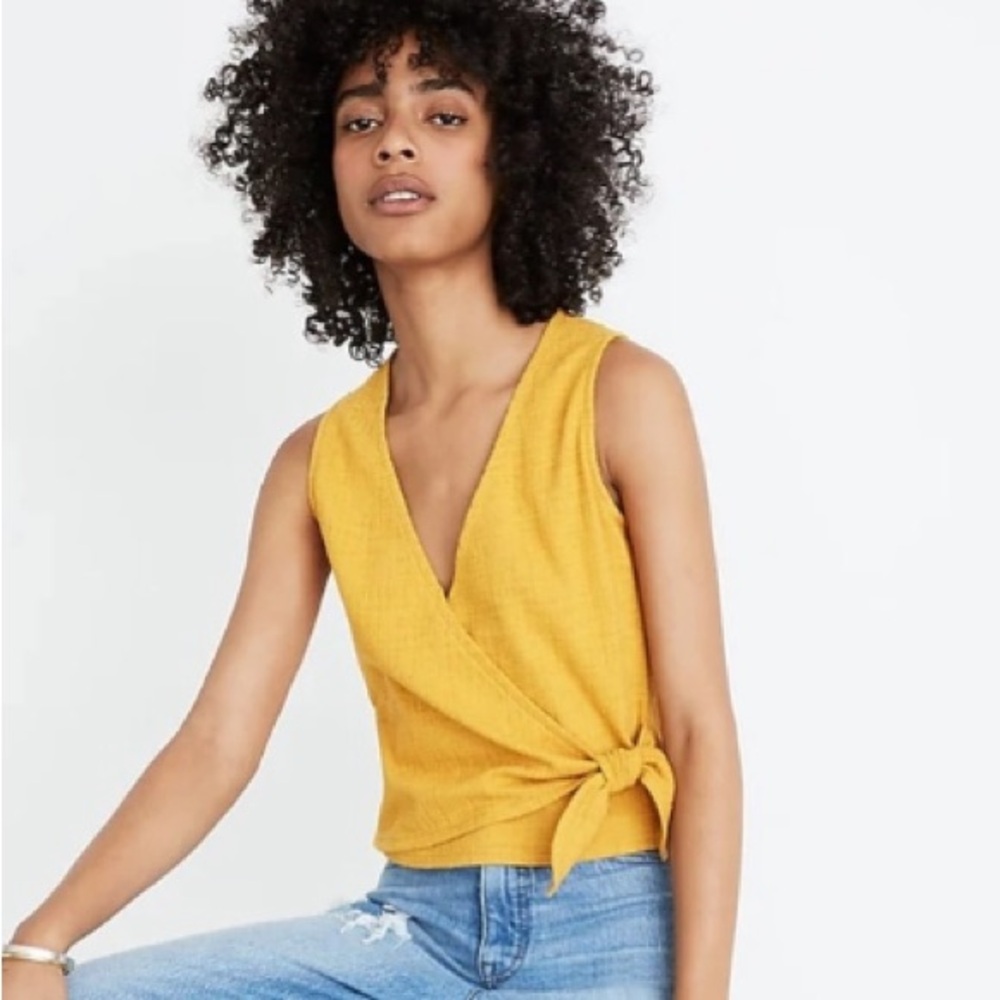 TEXTURE & THREAD by MADEWELL Wrap Tie Tank Top - Picture 1 of 10
